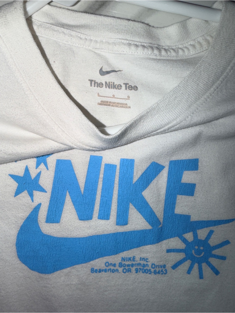 TWO Nike White Tees with Bright Logo and Graphic (Baseball)